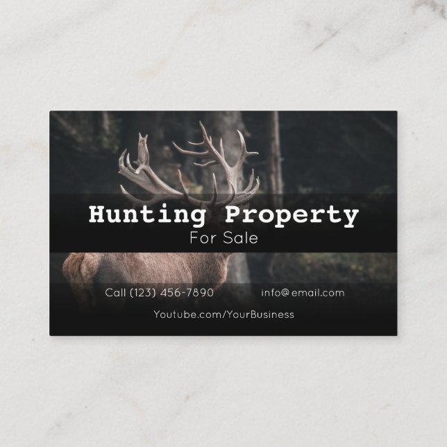 Advertise Hunting Property Company Business Card (Back)
