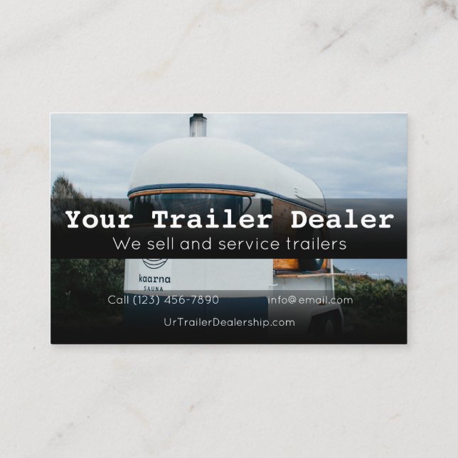 Advertise Trailer Dealership company  Business Card (Back)