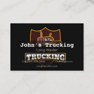 Advertise Trucking Company Services Hauling Busine Business Card