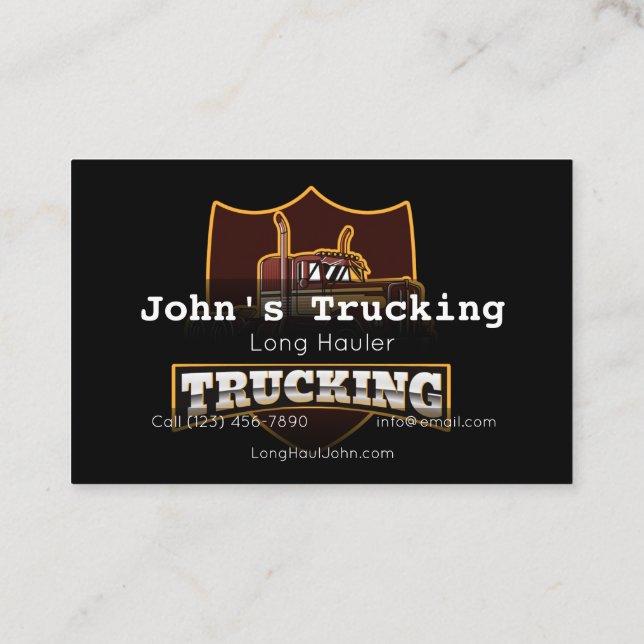 Advertise Trucking Company Services Hauling Busine Business Card (Back)