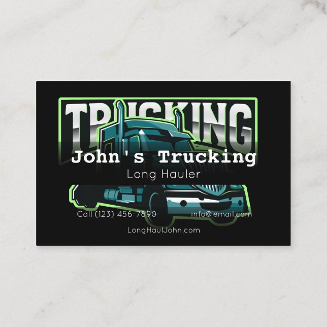 Advertise Trucking Company Services Hauling Busine Business Card (Back)