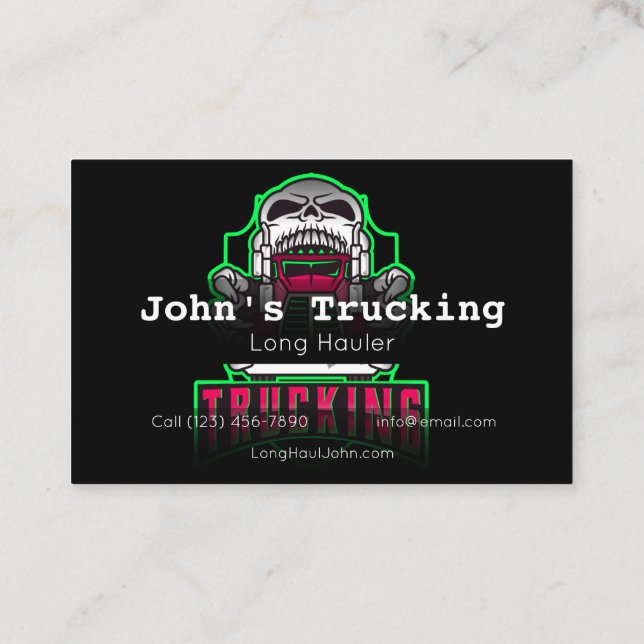 Advertise Trucking Company Services Hauling Busine Business Card (Back)