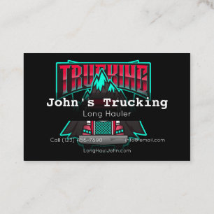 Advertise Trucking Company Services Hauling Busine Business Card