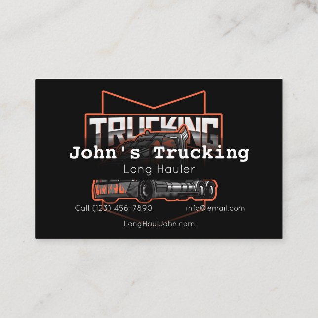 Advertise Trucking Company Services Hauling Busine Business Card (Back)