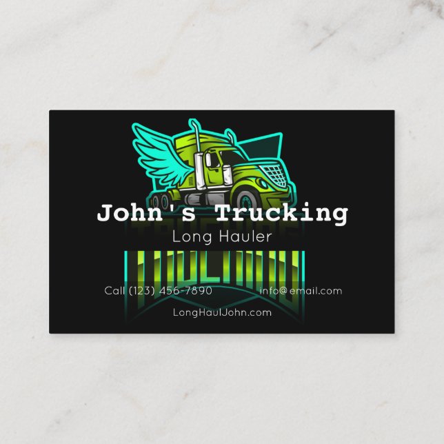 Advertise Trucking Company Services Hauling Business Card (Back)