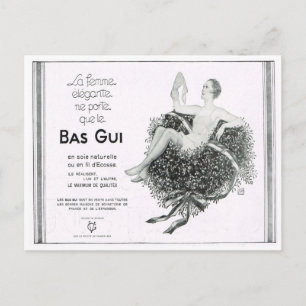 Advertisement, Bas Gui, silk underwear Holiday Postcard