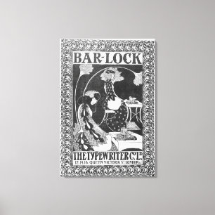 Advertisement for Bar-Lock Typewriters, c.1895 Canvas Print