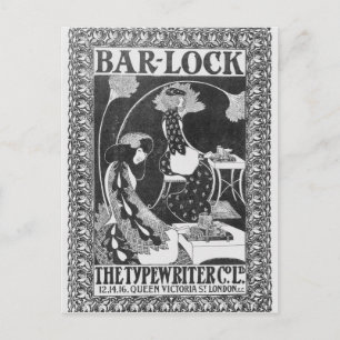 Advertisement for Bar-Lock Typewriters, c.1895 Postcard
