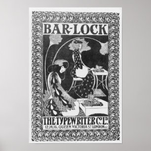 Advertisement for Bar-Lock Typewriters, c.1895 Poster