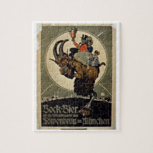 Advertisement for 'Bock Beer from Lowenbrau Brewer Jigsaw Puzzle