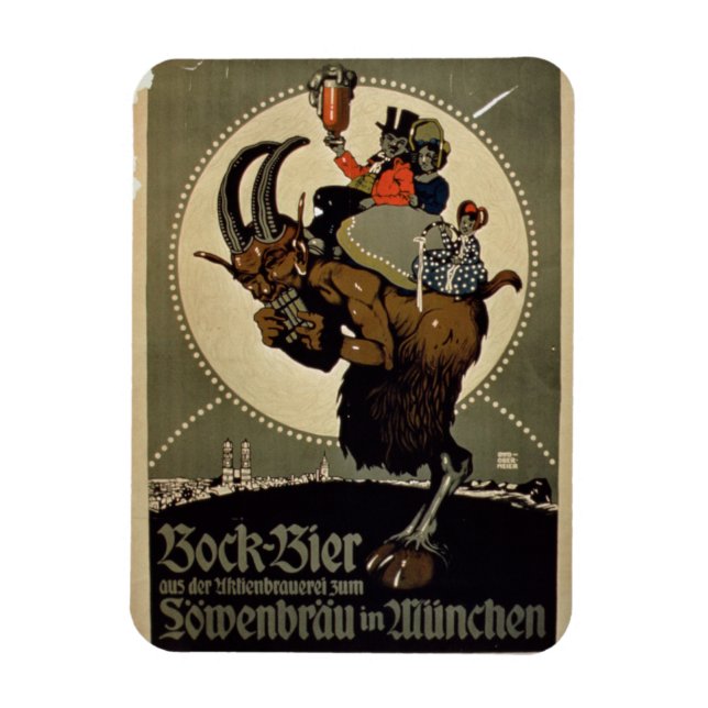 Advertisement for 'Bock Beer from Lowenbrau Brewer Magnet (Vertical)