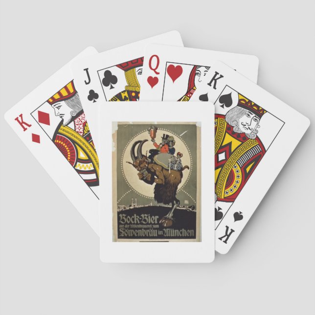Advertisement for 'Bock Beer from Lowenbrau Brewer Playing Cards (Back)