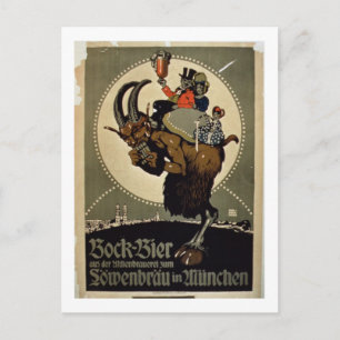 Advertisement for 'Bock Beer from Lowenbrau Brewer Postcard
