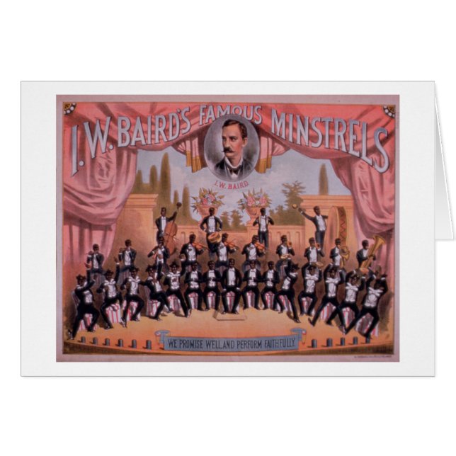 Advertisement for 'I.W. Bairn's Famous Minstrels' (Front Horizontal)