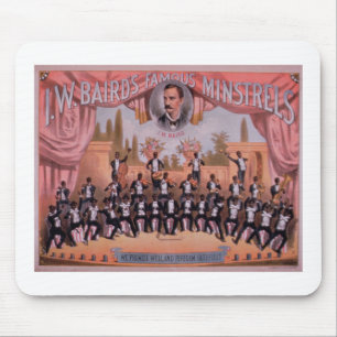 Advertisement for 'I.W. Bairn's Famous Minstrels' Mouse Mat