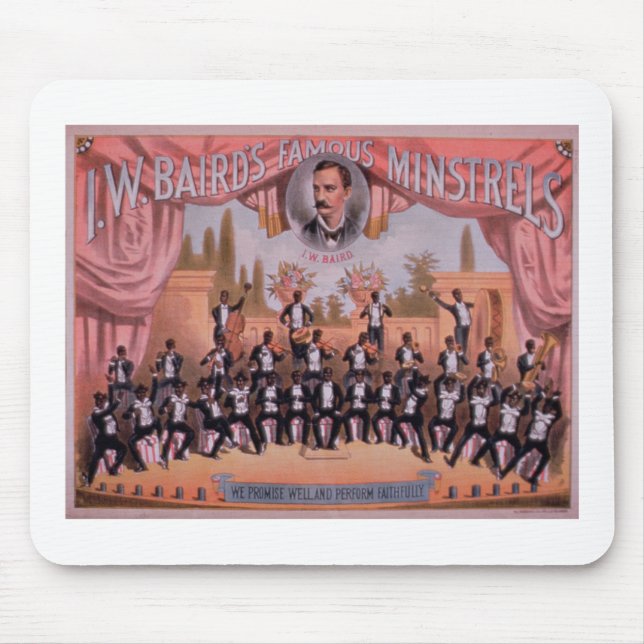 Advertisement for 'I.W. Bairn's Famous Minstrels' Mouse Mat (Front)