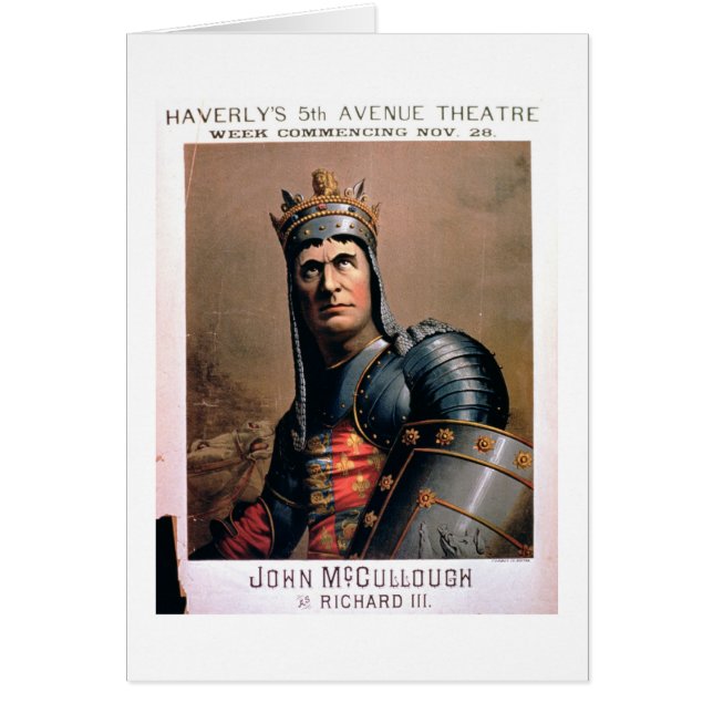 Advertisement for 'John McCullough as Richard III' (Front)