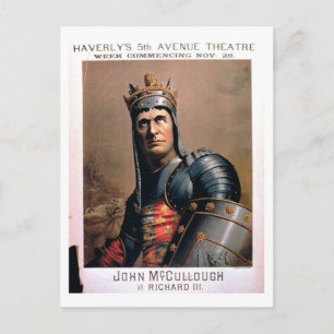 Advertisement for 'John McCullough as Richard III' Postcard
