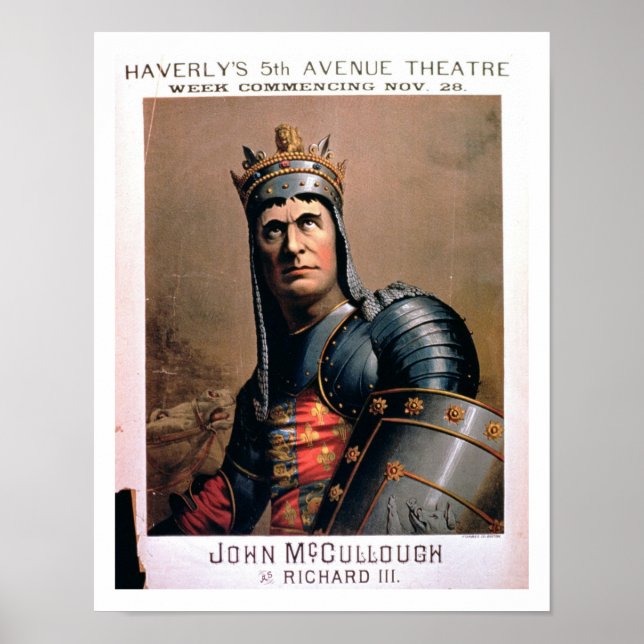 Advertisement for 'John McCullough as Richard III' Poster (Front)