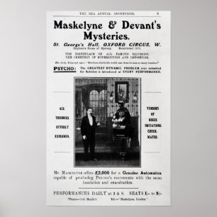 Advertisement for Maskelyne & Devant's Mysteries Poster