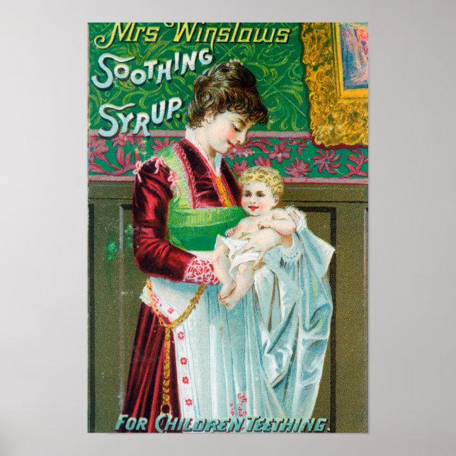 Advertisement for Mrs Winslows Soothing Syrup Poster (Front)