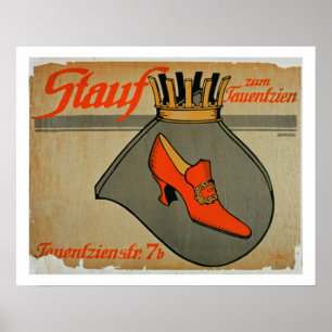 Advertisement for 'Stauf Shoes' (colour litho) Poster