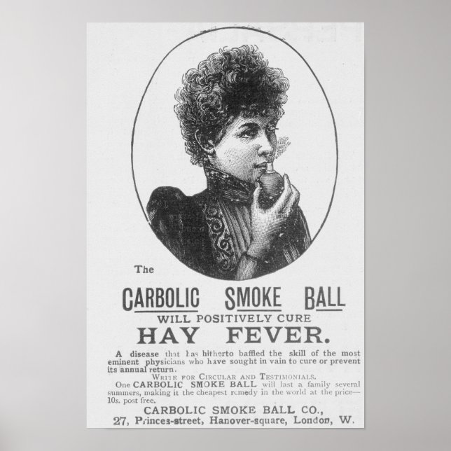 Advertisement for the Carbolic Smoke Ball Poster (Front)