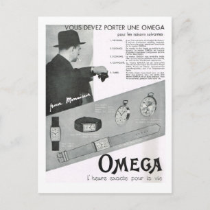 Advertisement, Omega watches Holiday Postcard