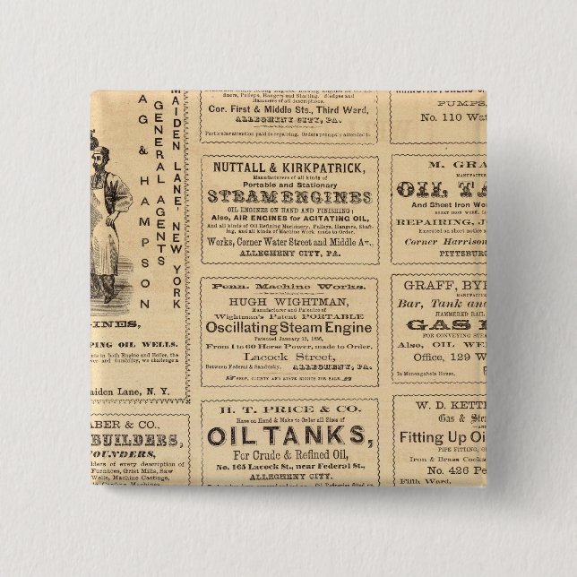 Advertisements 15 Cm Square Badge (Front)