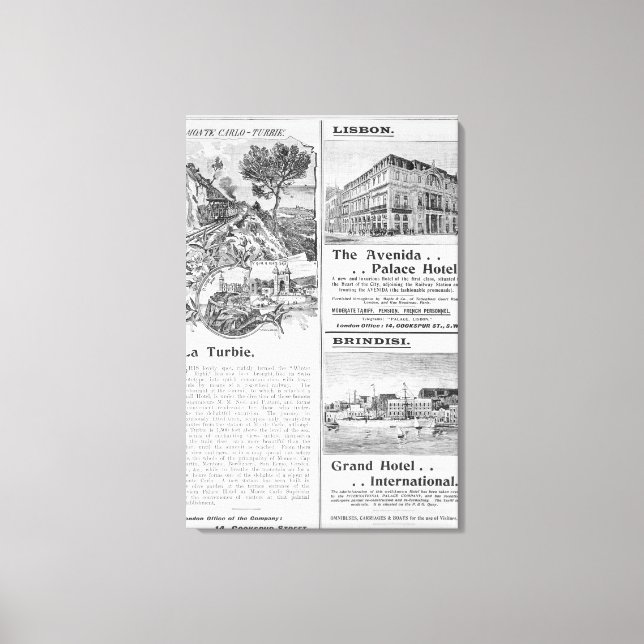Advertisements for La Turbie Restaurant, Canvas Print (Front)