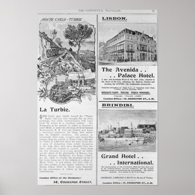 Advertisements for La Turbie Restaurant, Poster (Front)