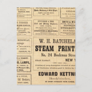 Advertisements for oil postcard