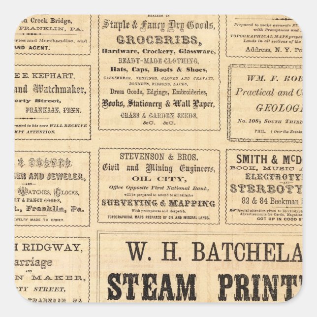 Advertisements for oil square sticker (Front)