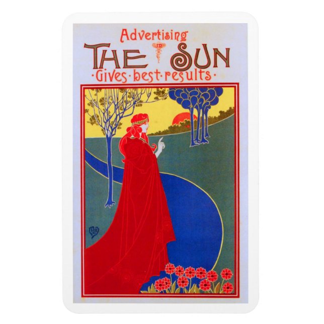 Advertising in the Sun, 1896 Vintage Poster Magnet (Vertical)
