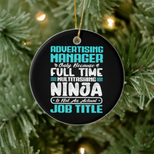 Advertising Manager Job Title Profession Skills Ceramic Tree Decoration