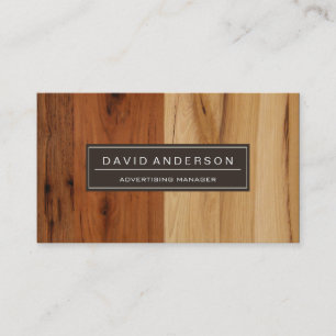 Advertising Manager - Wood Grain Look Business Card