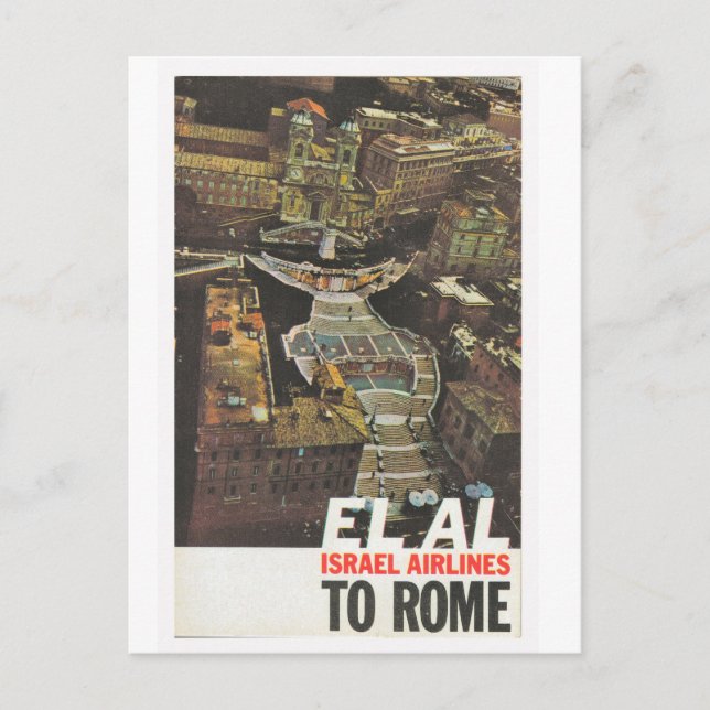 Advertising poster, ElAl to Rome Postcard (Front)