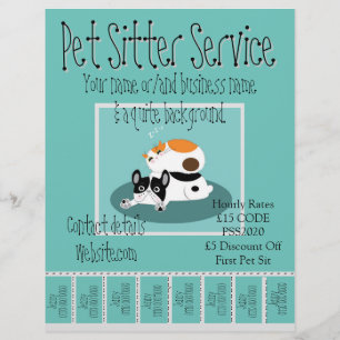 Advertising Promotional Flyers Pet Sitter Service