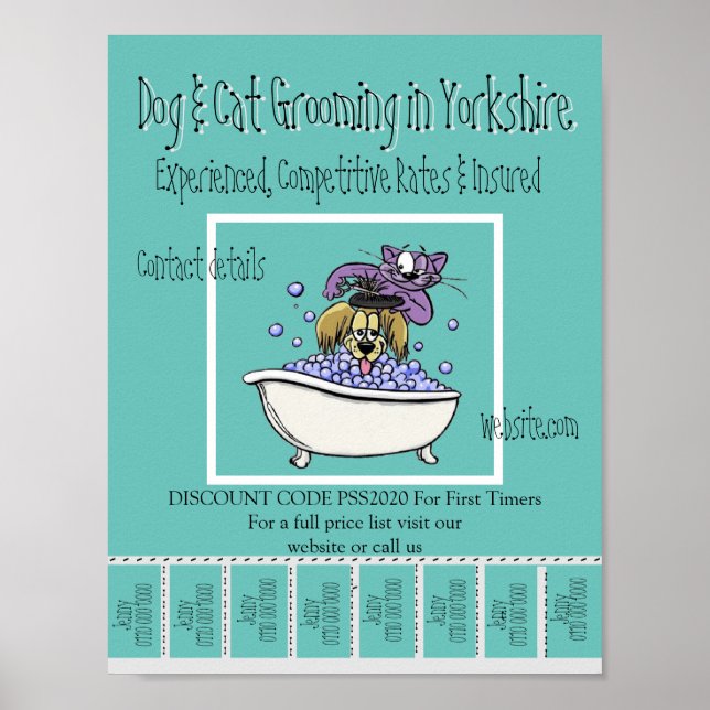 Advertising Promotional Poster Dog & Cat Grooming (Front)