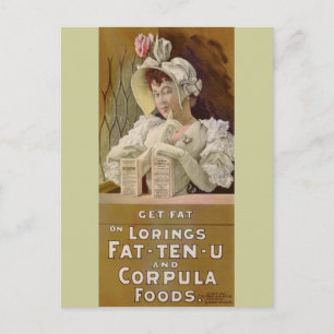 Advertisment for Get Fat Food Tables 1895 Postcard