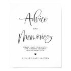 Advice and Memories Cute Calligrahy Baby Shower