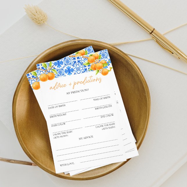 Advice and predictions | Little Cutie Baby Shower Flyer (advice and predictions "little cutie" baby shower game)
