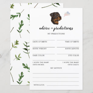 Advice and predictions Rottweiler Baby Shower