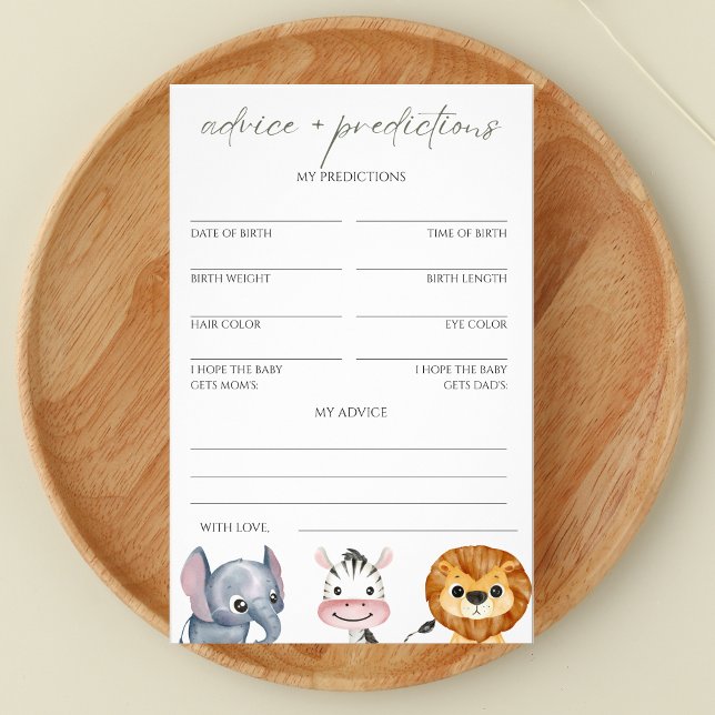 Advice and predictions Wild One Safari Baby Shower Flyer (Creator Uploaded)