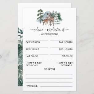 Advice and predictions Winter Baby Shower Game