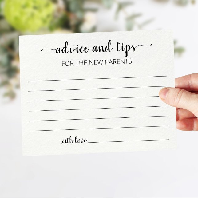 Advice and Tips for new parents card Baby Shower (Creator Uploaded)