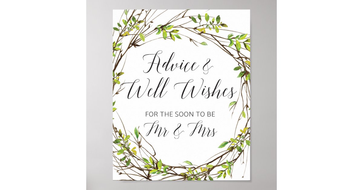 Advice and Well Wishes for the Mr and Mrs Poster | Zazzle.co.uk
