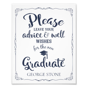 advice and well wishes graduation party sign