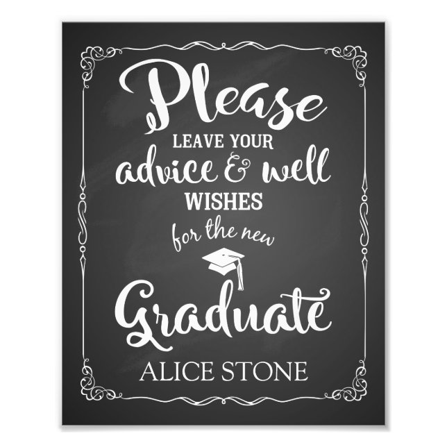 advice and well wishes graduation party sign (Front)