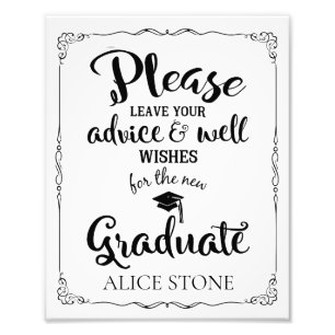 advice and well wishes graduation party sign